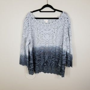 Meadow Rue Anthropologie Ombre Lace Top Tunic